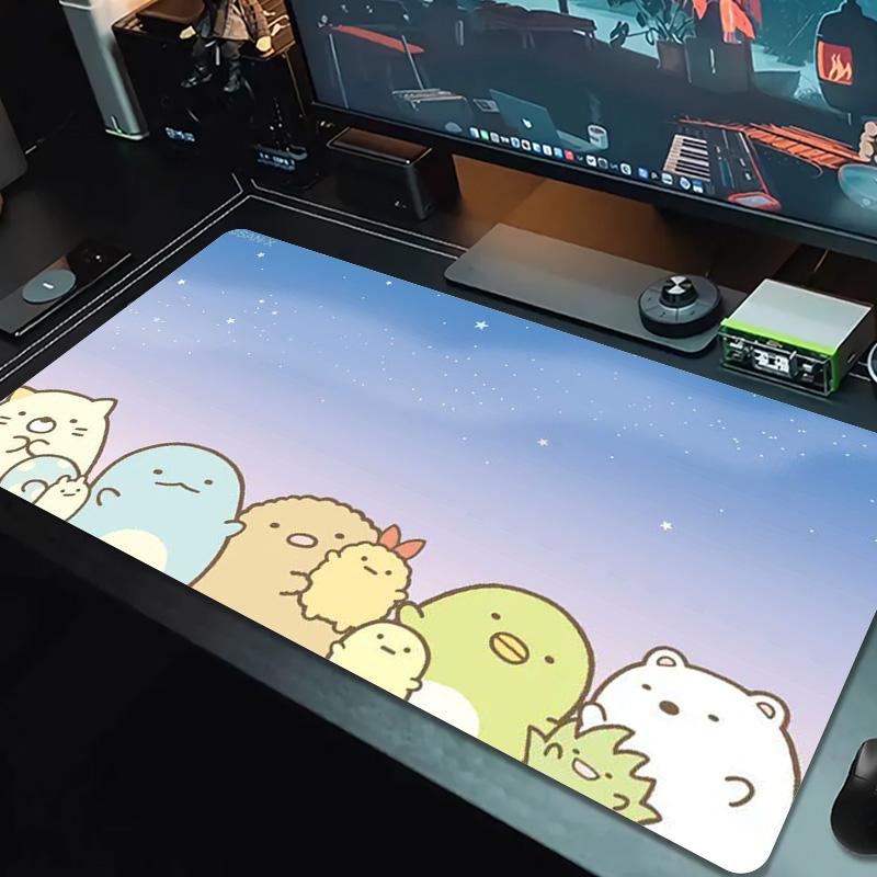 Sumikko Anime Color Mouse Pad Large Gaming Table Cushion Non-slip Laptop Tablet Big Mousepad XXL Mat Mini PC Playmat With Lock Edge