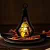 Yousheng Halloween Candle Lantern, Vintage Castle Witch Scarecrow Flameless LED Lighted Lantern for Halloween Table