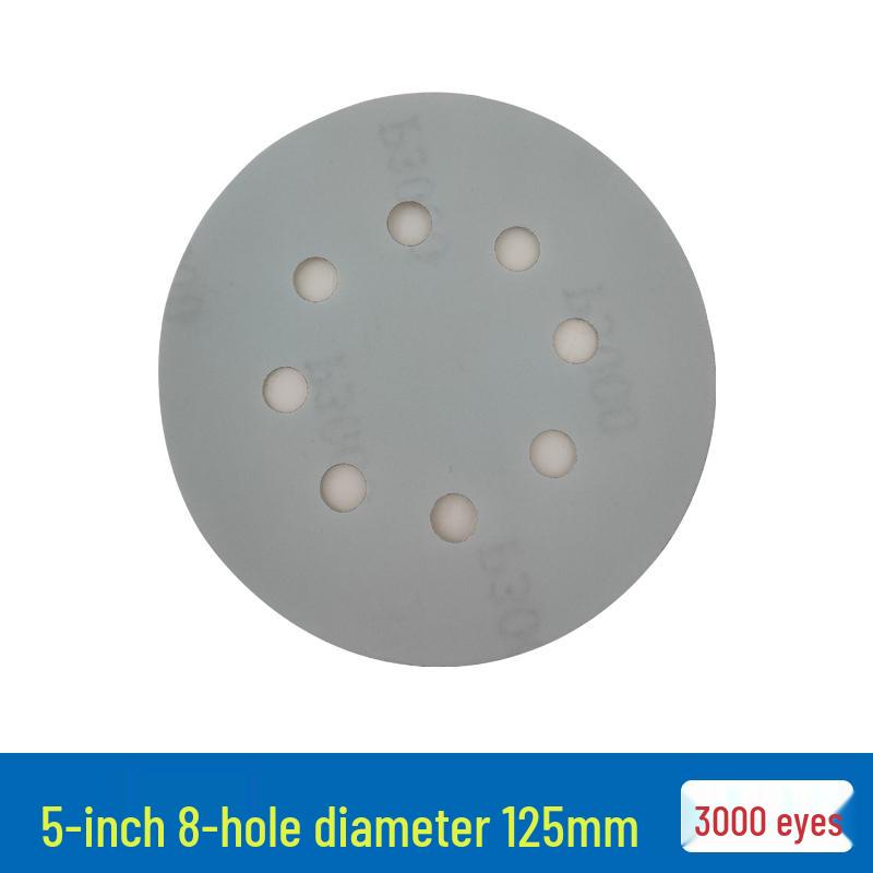 Red Sand Flocking 5-Inch Self-Adhesive Sandpaper Disc, 6 or 8 Holes, for Dry Grinding and Polishing