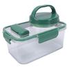 Rectangular Salad Bowl with 4 Condiment Containers Large Capacity Transparent Food Grade Portable Salad Bowl with Fork