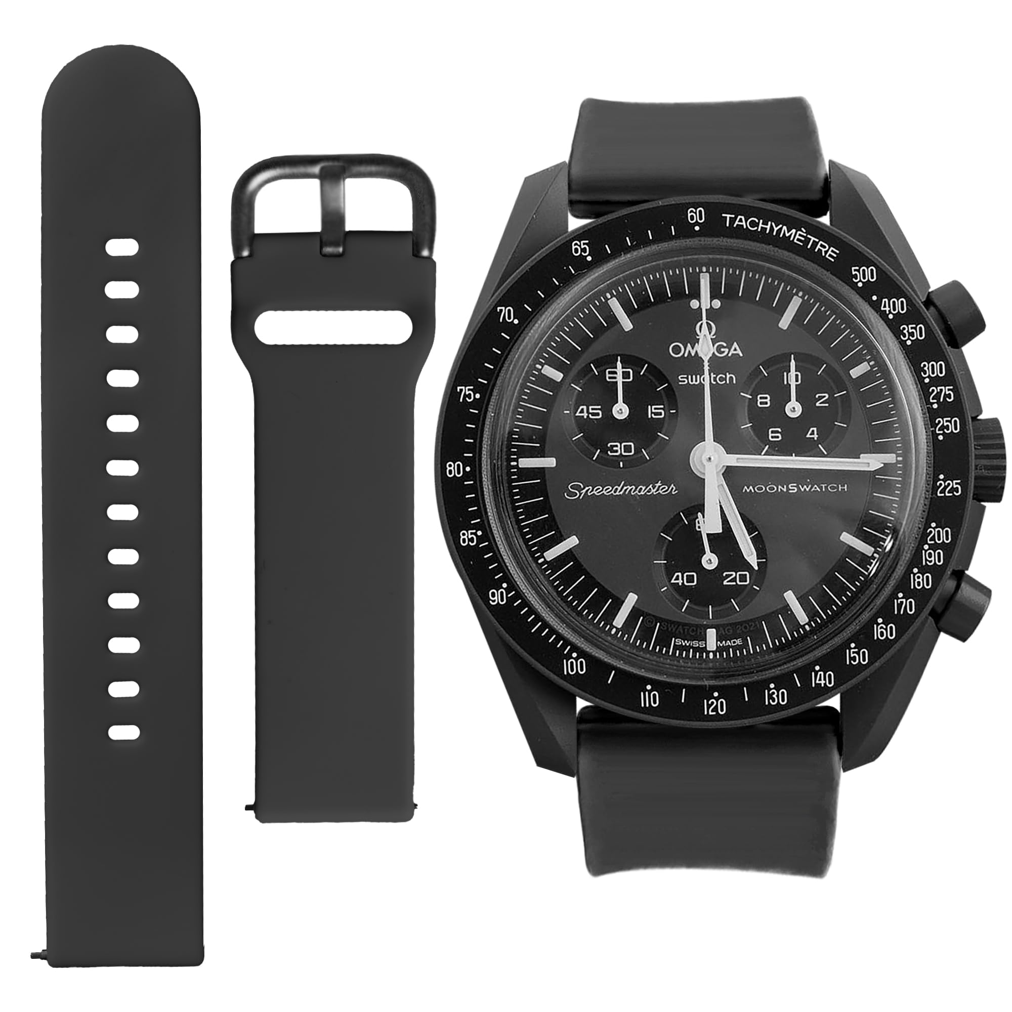 

20 мм ремешок для часов Omega X Swatch Speedmaster Moon Swatch силиконовый ремешок простая замена для мужских и женских часов ремешок [Ocdin] (Меркурий)