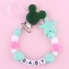 Newest Custom Personalized Name Pacifier Clips Handmade Beech Chains Silicone Beads Holder Soother Baby Teething Toys Chew  Gift
