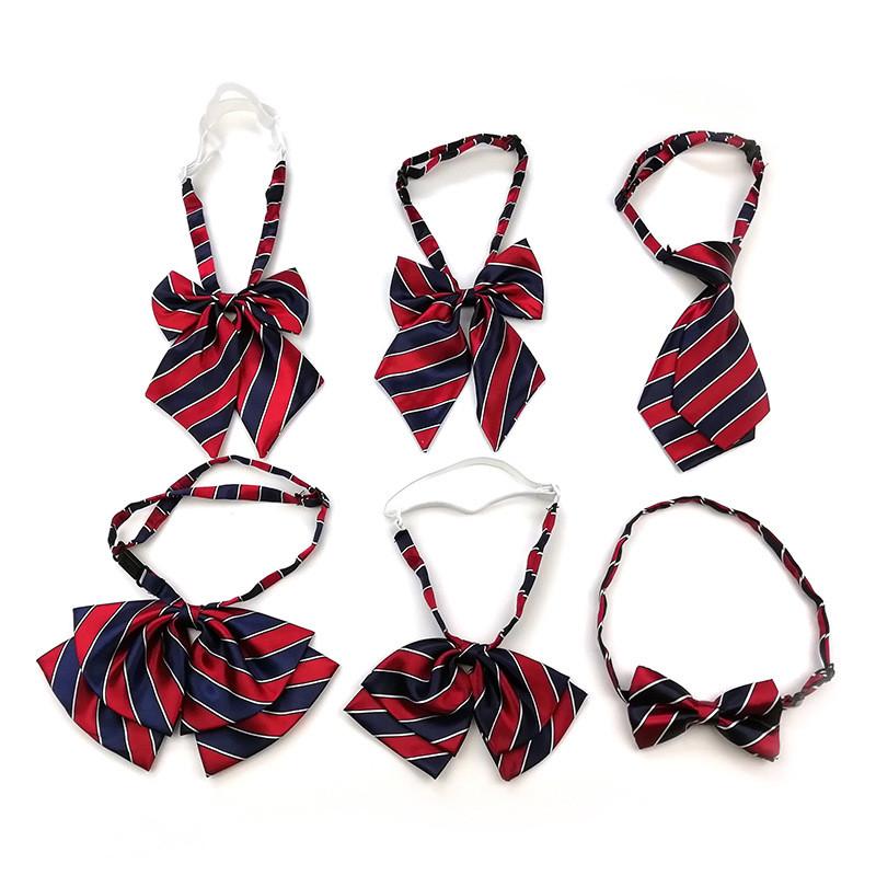 Childrens School Uniform Tie And Boutonniere Set With Polyester Stripes For Graduation Events