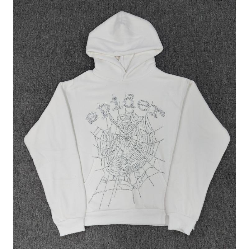 Heavy fleece foam print spider web hoodie sports casual sweater sweatpants set