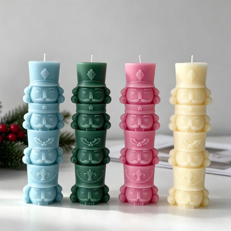 Christmas Candle Project Form with Holiday Figure Outline, Flexible Craft Tool for Clay Work, Pouring Tasks, and Seasonal Table Styling
