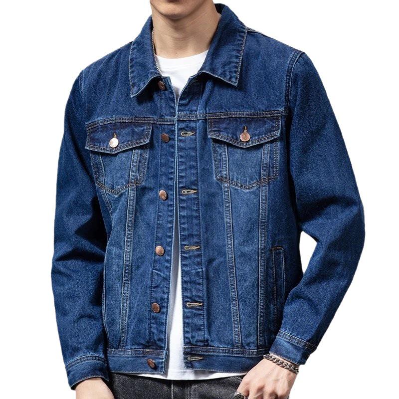 Men's Slim Fit Korean Style Denim Jacket - Trendy Youth Fashion Outerwear for Spring and Autumn