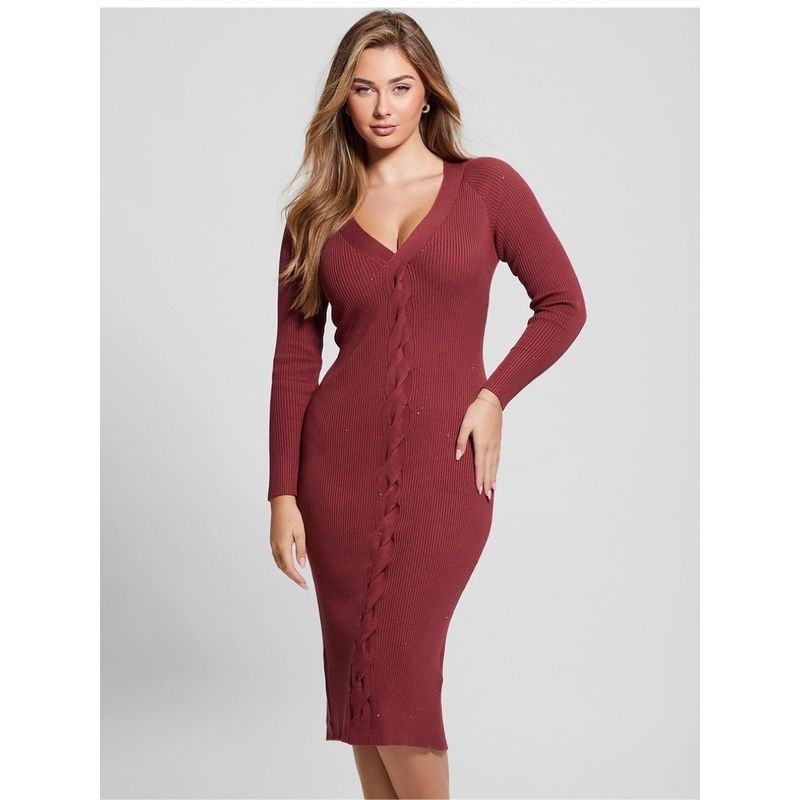 

Красивое платье G в стиле легкой роскоши S-XL, сексуальное платье с V-образным вырезом, блестящее, приталенное, стройнящее, драпированное, трикотажное, весеннее платье с длинным рукавом Wine Red L