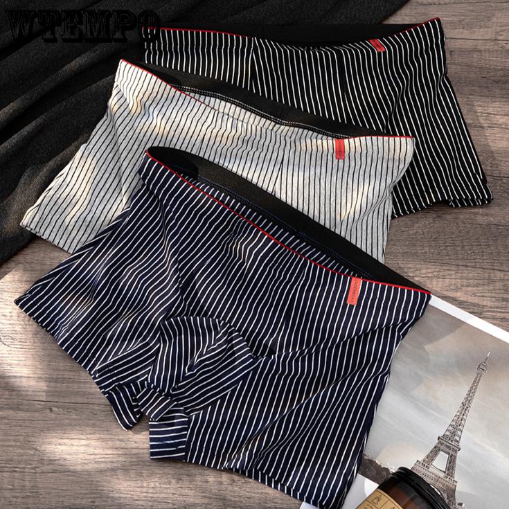 

Striped Men s Breathable Mid Waist Large Flat Pants Men s Breathable Underwear 5XL