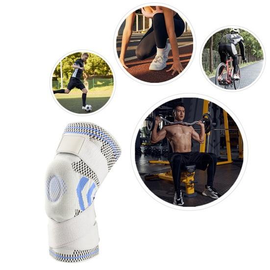 1 Pc Knee Sleeve Reduce Injuries Double Strapping Anti-collision Sweat Absorption Fitness Basketball Knee Protector Outdoor Sports