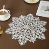 1pc Snowflake Placemats, Round Tablemats for Dining, Hand Wash Only, Non-Textile, Decorative Table Settings for Kitchen, Wedding