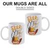 1pc 11oz Double-Sided Printed Ceramic Mug for Beer Fans, Perfect Daily Cup and Fun Surprise Gift