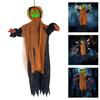 Scary Pumpkin Skeleton with Sound Effect Light up LED Eye Voice Activated Skeleton Hanging Decoration For Inside Outdoor