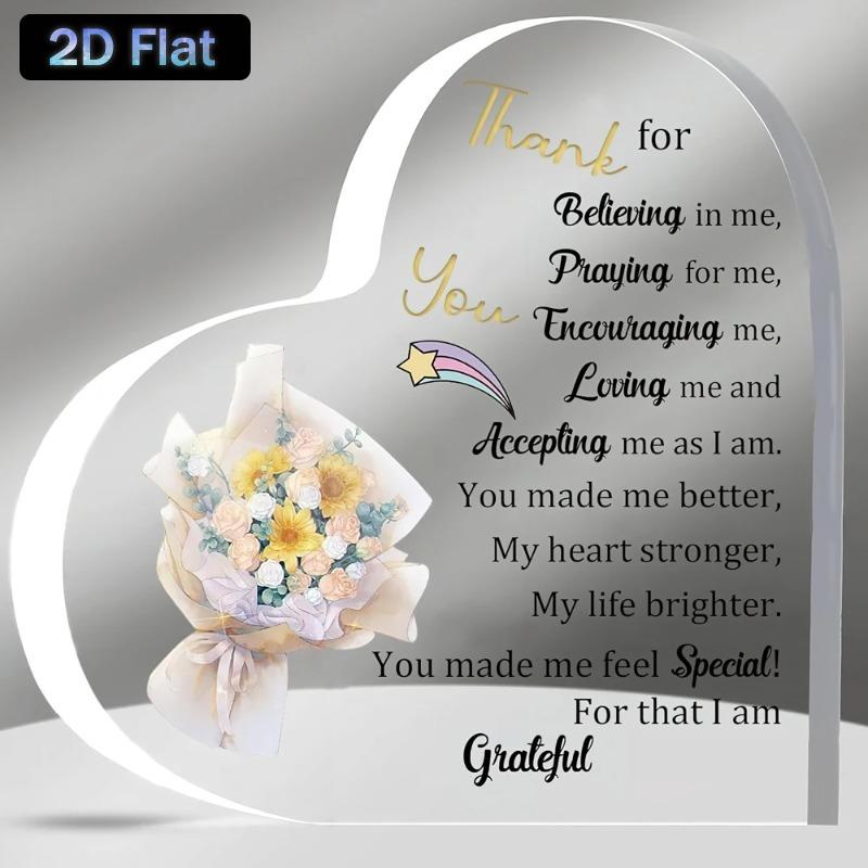 

2D Flat, Acrylic Heart-shaped Bouquet Decoration , Suitable for Living Room,Room,Home Decoration,for Indoor/outdoor Use, No Electricity Required 10*10cm