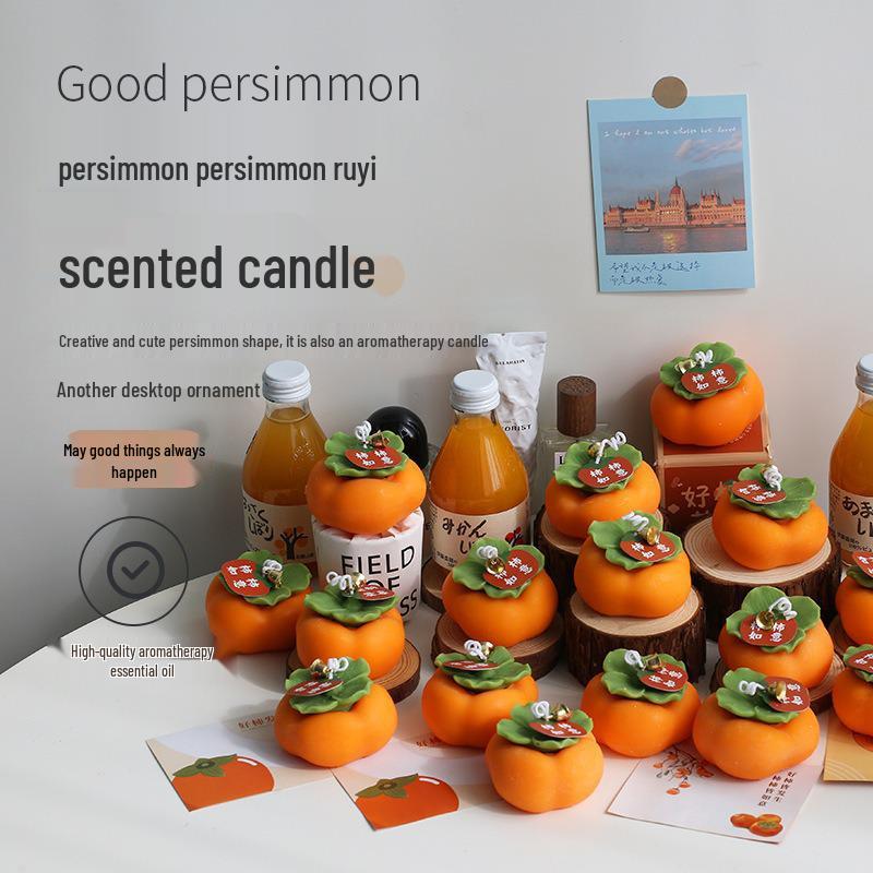 Handmade Persimmon Scented Candle - Creative Wedding and Festival Gift
