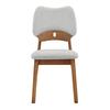 Set of 2 Dining Chairs with Butterfly Backrest, Modern Wood Chairs with Padded Seat, Design Kitchen Chairs for Dining Room Living Room, Without Table