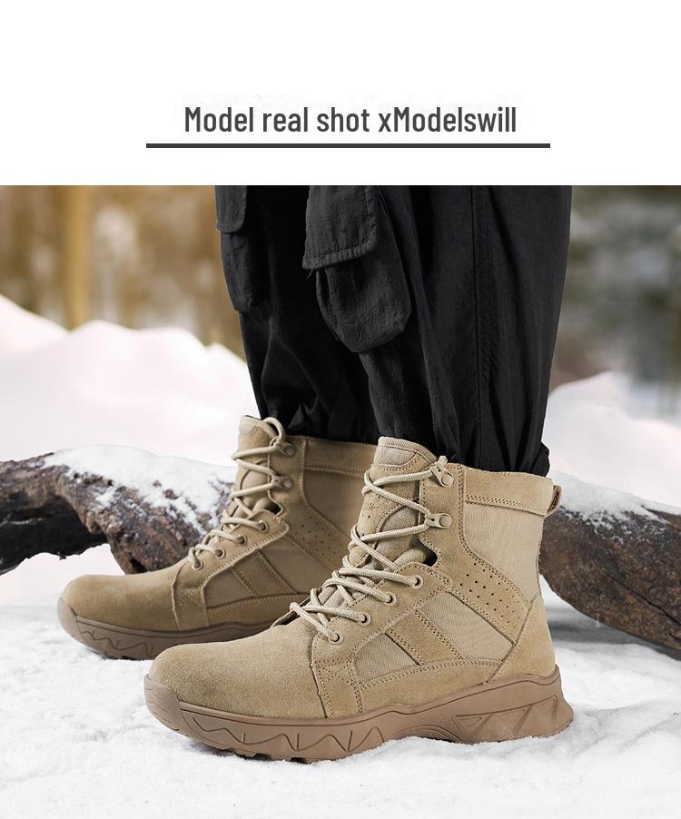 Men's Large-Size Non-Slip Fur Snow Boots - Thickened with Pure Wool for Warmth