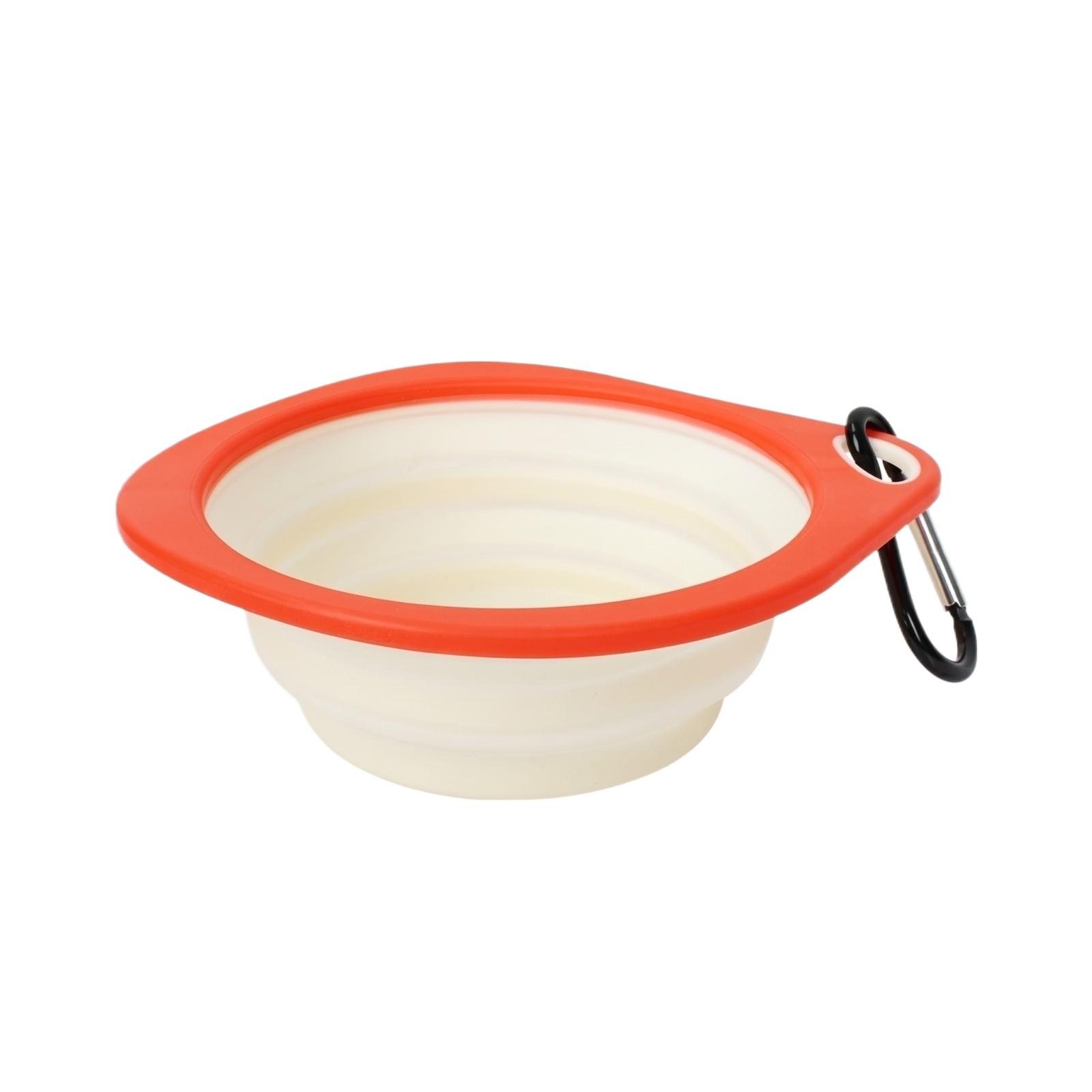 

Portable Collapsible Pet Bowl Foldable Travel Dog Cat Water Food Container Lightweight Silicone Material Easy to Clean and Store One Size оранжевый