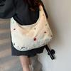 Korean version ins wind large capacity shoulder bag nylon messenger bag embroidery commuter lazy wind dumpling bag versatile bag