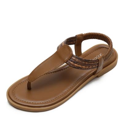 Women's Casual Sandals Toe Sandals  2024 Bohemian Ethnic Style Simple Color Matching Retro Travel Roman Shoes JZJ-870-3