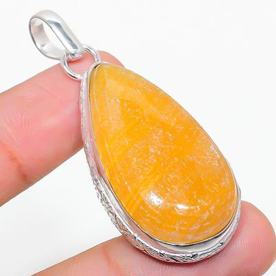 Natürlicher Septerian Noodal Edelstein 925 Sterling Silber Geschenkanhänger 2,09" D3Q42