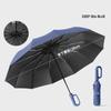 Extra Large 12-Bone Ring Buckle Umbrella Forward Fully Automatic Portable Wind-Resistant Dual-Purpose Folding Rain Black Glue Um