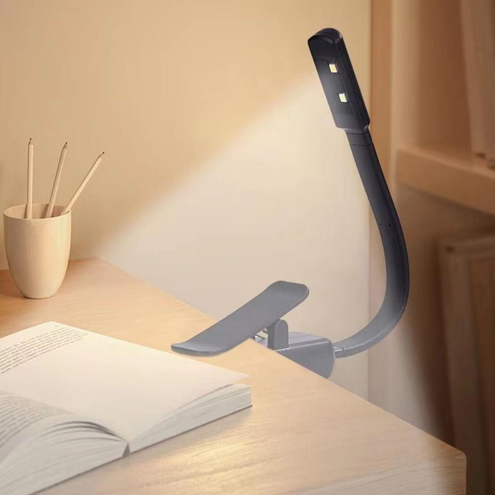 

Adjustable Brightness LED Reading Lamp Flexible Mini Desktop Table Lamp Clamp Night Light Travel білий