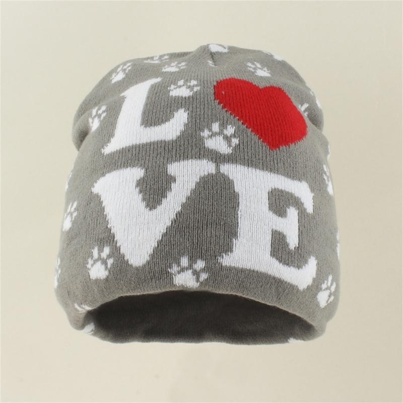 2000s Knit Brimless With Letter Heart Jacquard Design Soft Acrylic Winter Pullover Hat For Unisex Adults Teens Daily Wear
