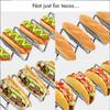 Taco Holders Set of 2,Stainless Steel Taco Shell Holder Stand,Taco Tray Plates for Taco Bar Gifts Accessories,Holds 4 Tacos Each,Oven for Baking,