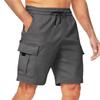 Men's Summer Solid Color Casual Multi-Pocket Sport Cargo Shorts