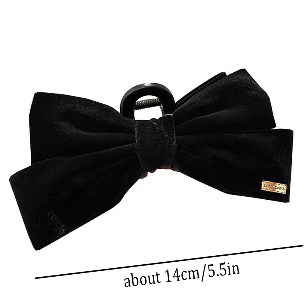 1 piece of black velvet big bow hair clip with a simple and elegant style for women