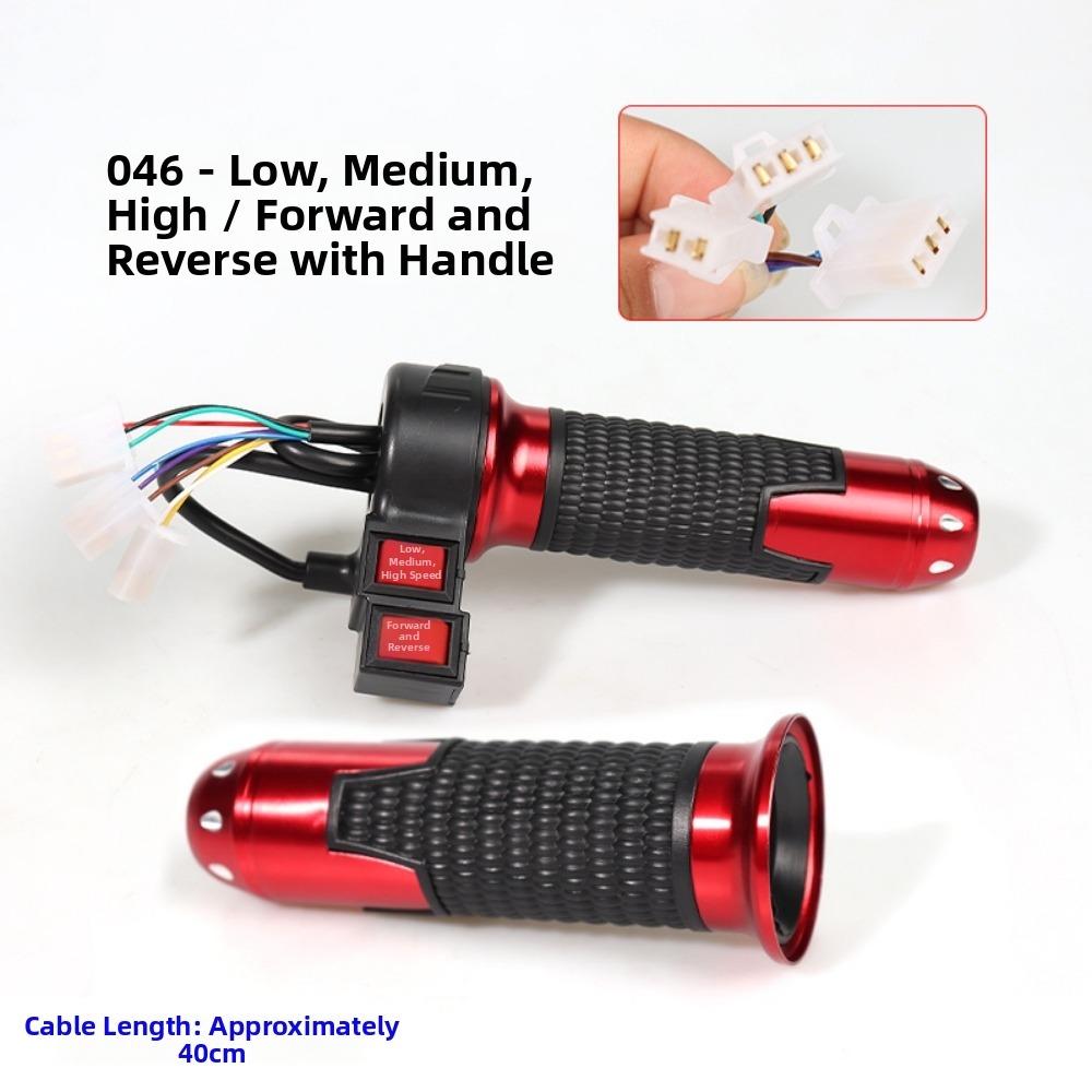 1pair Red&Black Twist-Throttle Line length 35/40cm Switch handle Electric Bike Bicycle Handlebars