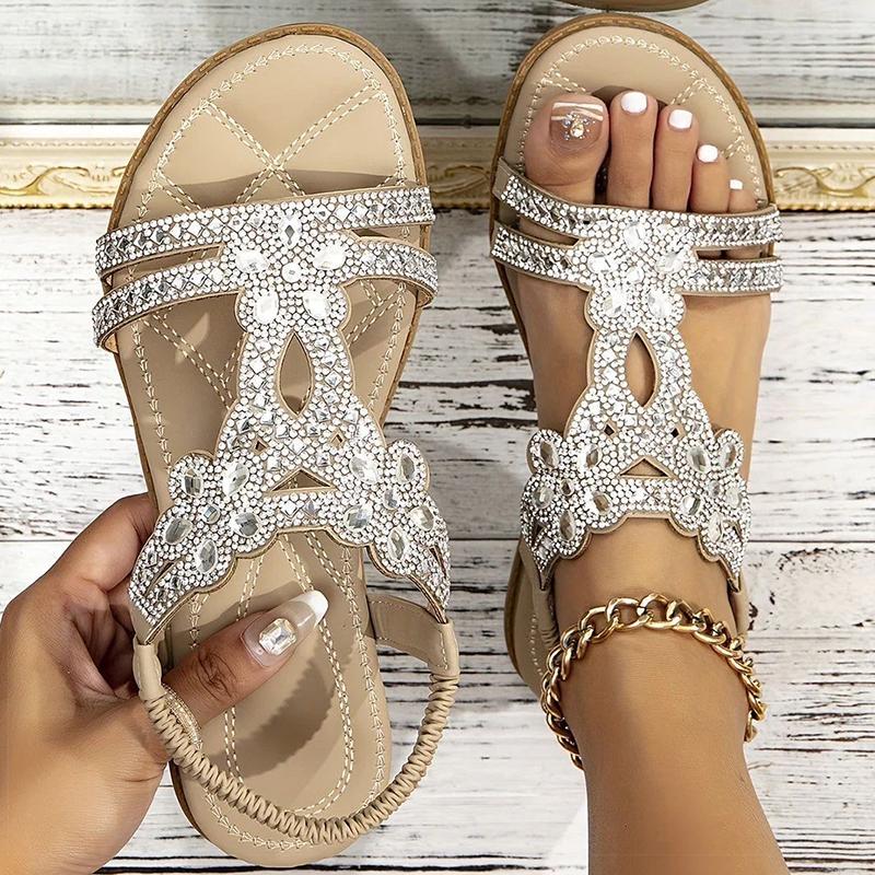 

Women s Sandals New Crystal Flat Sandals For Summers Shoes Woman Bohemia Style Sandalias Mujer Casual Summer Footwear Women 36