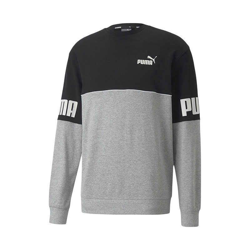 PUMA Colorblock Logo Print Crew Neck Sweatshirt Men Tops 673498-04