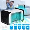 Aer Condiționat Mini Portabil Răcitor de Aer de Uz Casnic Multifuncțional USB Ventilator de Birou cu Aer Condiționat cu 2 Pachete de Cristal de Gheață