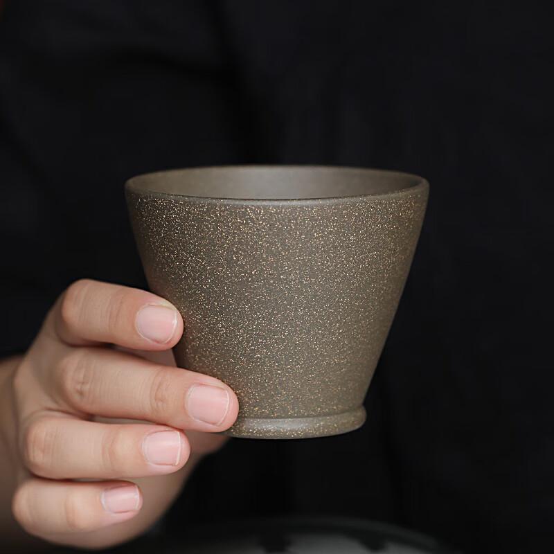 Bainianliyong Yixing Purple Clay Master Cup, Pure Handmade, Original Ore Blue Section Mud Hopper Cup, Kung Fu Tea Accessories, Personal Brewing Cup
