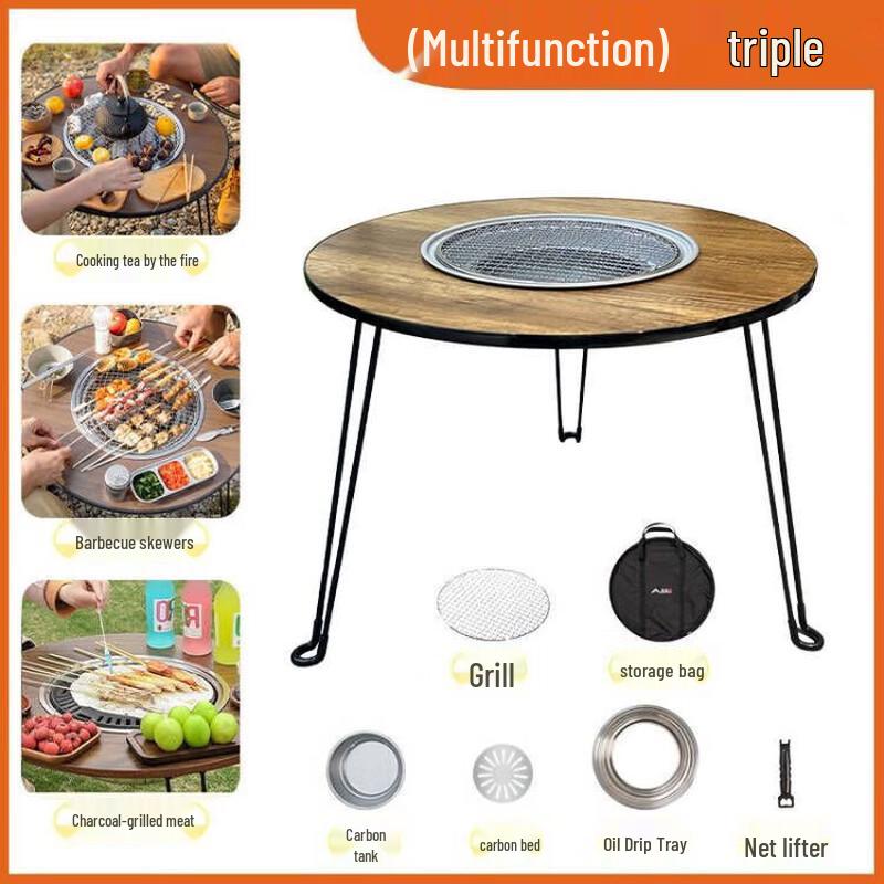 Versatile Indoor Outdoor Charcoal BBQ Grill Set