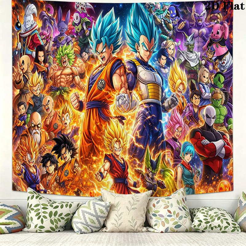 Anime Dragon Ball Sieninė gobelenas Estetiškas sieninis kabinamas Spausdintas audinio pledas Dekoratyviniai gobelenai Miegamojo Svetainės Namų Dekoras