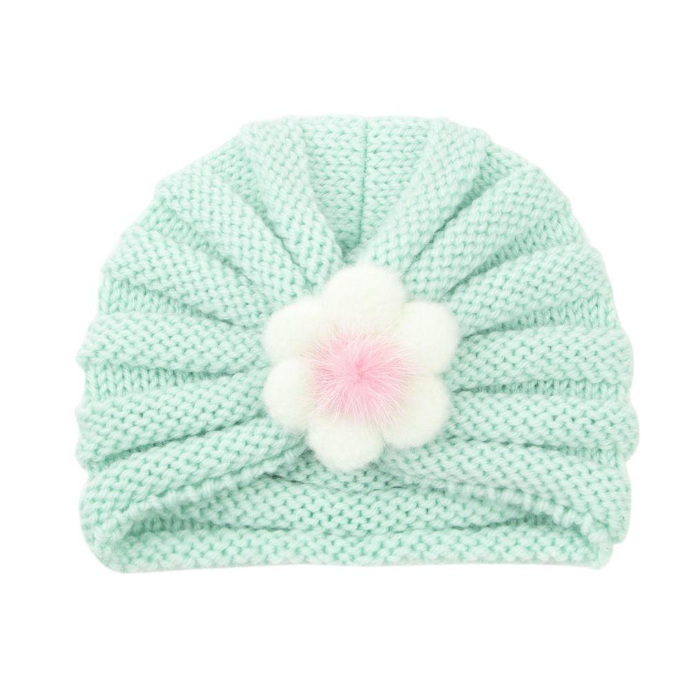 Child Cute Newborn Big Flower Winter Infant Knitted Hats Beanie Cap Baby Hat Kids Bonnet Hat