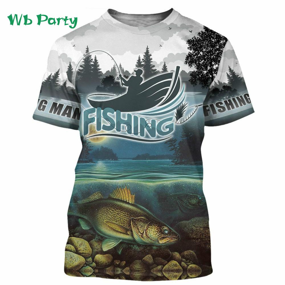 Summer Round Neck 3D Fish Graphic Printed Top Fashionable Casual Short Sleeved Children's Boy T-shirts