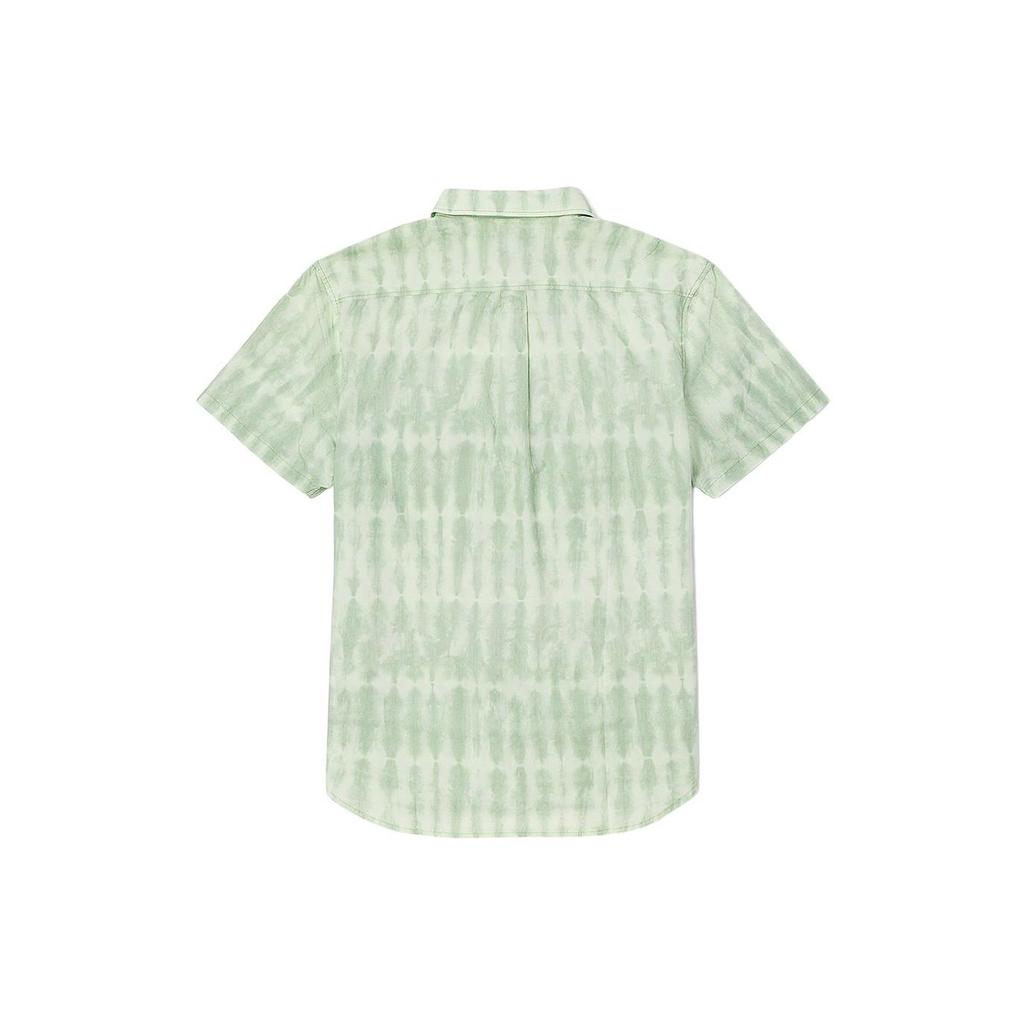 Vans Logo Embroidered Tie-Dye Print Single-Breasted Polo Shirt Men Shirts Light-Green VN00062VYV9