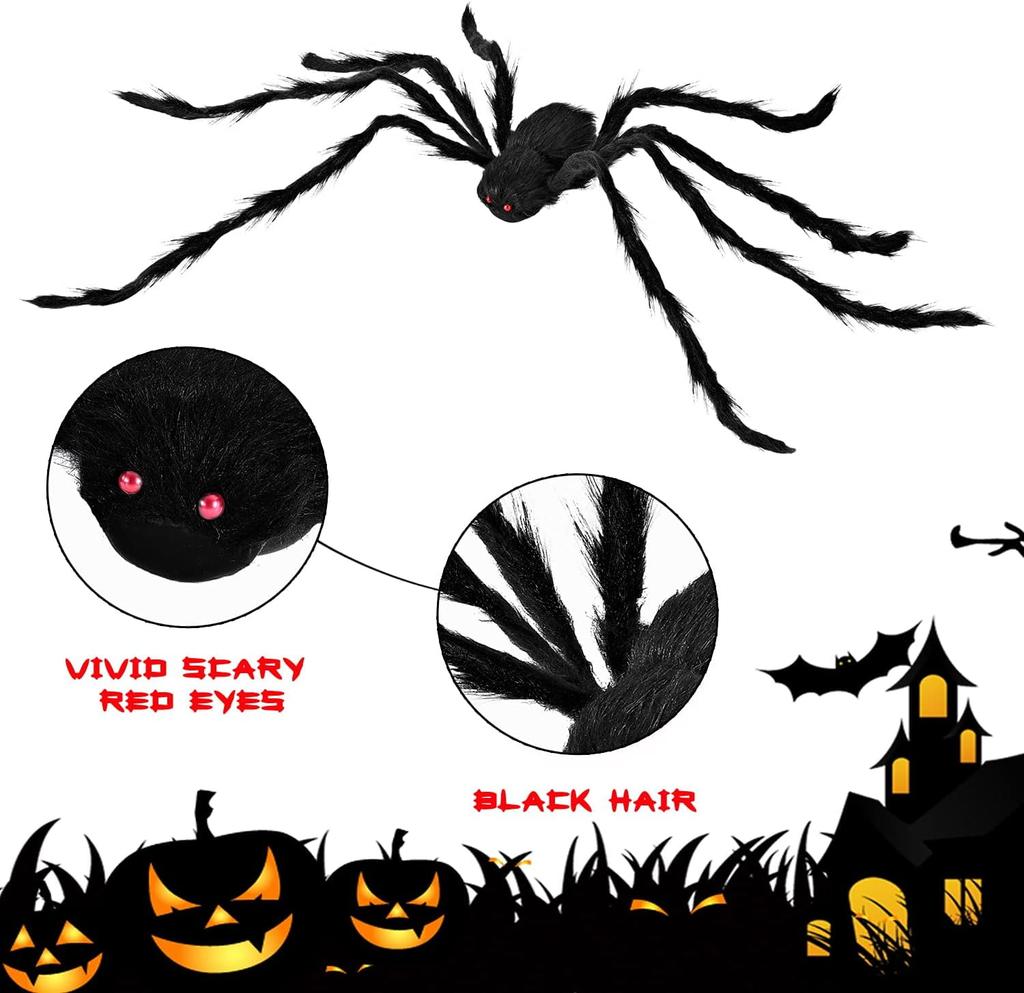 Joyfy Pack Giant Spider Halloween Decorations Scary Outdoor Party Yard FT 3 5 Entertaining Play Safe Fun Kid Friendly