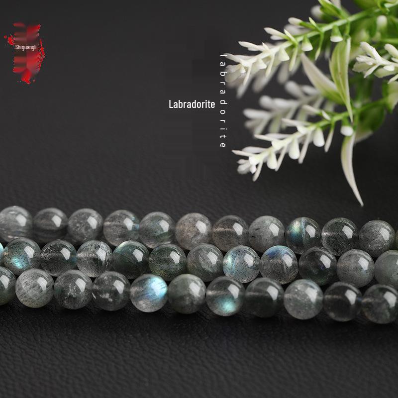 Labradorite Grey Moonstone Round Beads for Jewelry Making - DIY Bracelet Accessories