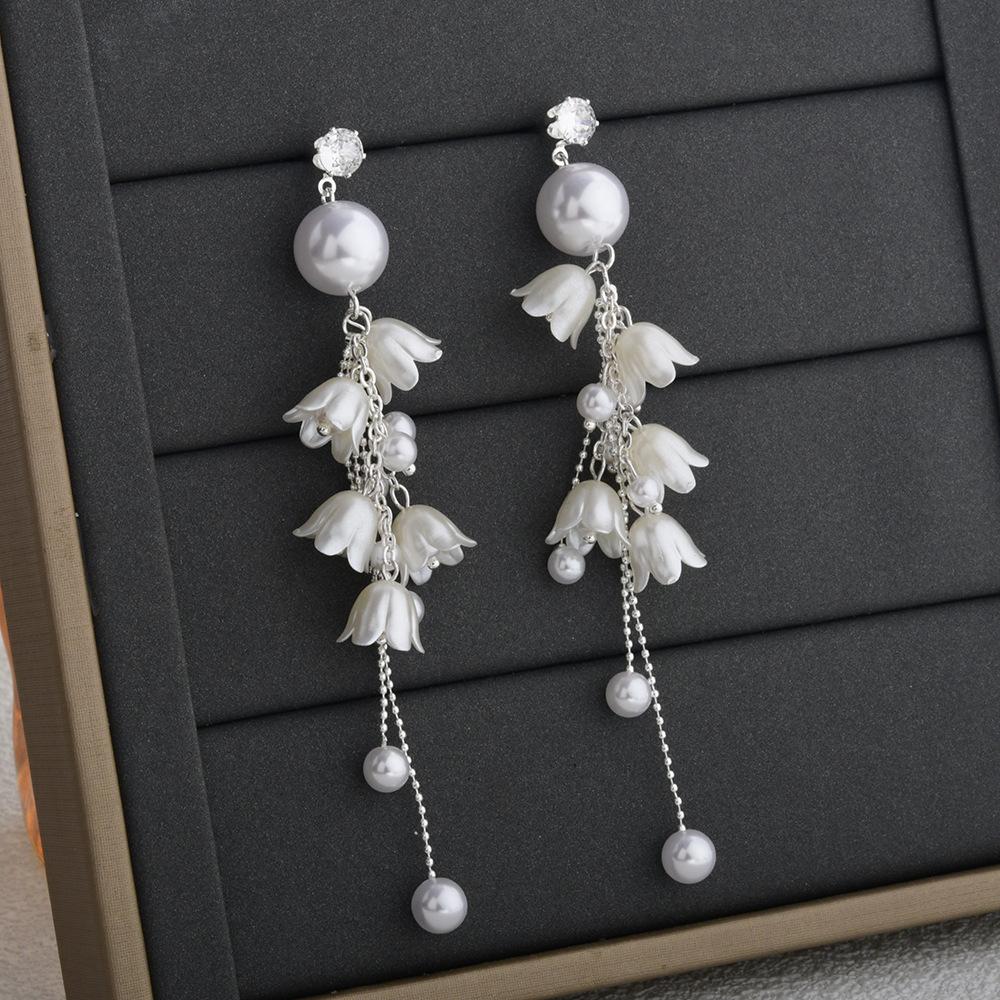 

Длинные серьги-кисточки с цветком и бабочкой, элегантные серьги-капли в корейском стиле