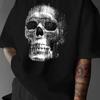 Metal Skull Print T shirt, Street Round Neck T shirt for Men, Summer New Style Suitable for Both Men and Women