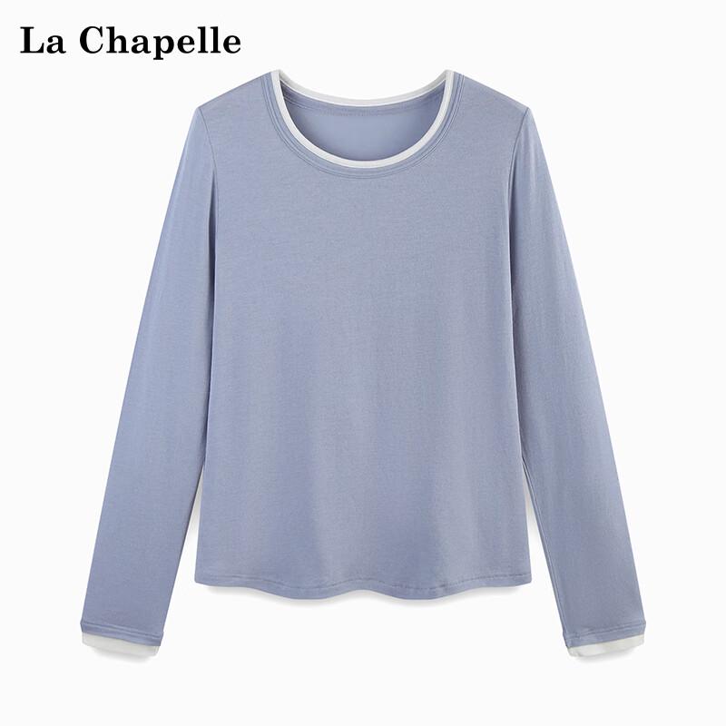 

La Chapelle Women s Wool Blend Contrast Collar Long Sleeve Top L