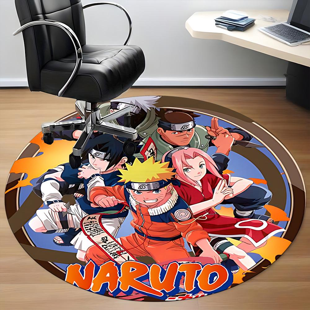 1pc Naruto Characters Office Round Area Rug, Under Office Chairs Bedroom Living Room Home Decor, Room Decoa1022160