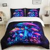 Colorful Psychedelic Mushroom Duvet Cover Comforter Bedding Set for Youth Girls Boys Gifts, Bedding Set With Pillowcase 75*50cm