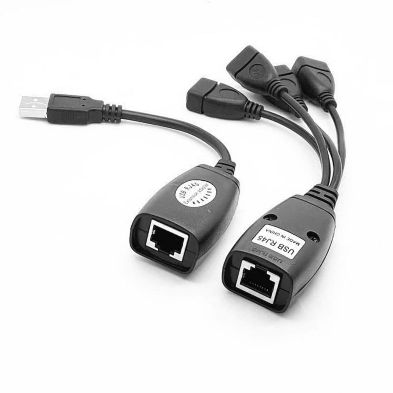

4PORT USB Over Cat6 Cable USB to Ethernet Adapter Extends USB Signal Up to 50Meters for Office Home Use Remote Access 1