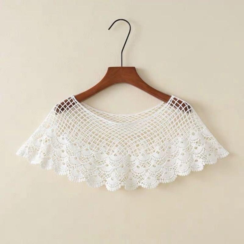 Women's Fashionable Lace Capelet with Embroidery Hollow out False Half Shirt Collar Neck for Special Occasion