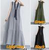 2024 Fashion Summer Women Casual Dress Plus Size Sleeveless Round Neck Long Dresses Women Elegant A Line Loose Dress Female Clothing 24361